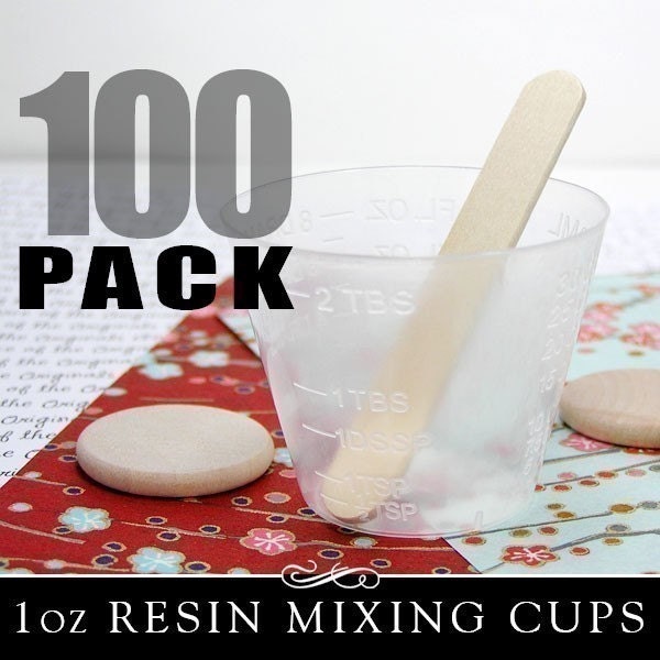 Measuring Cups for Resin. 100 Pack Plastic Mixing Cups for Resin. 1oz Mixing Cups. 30 ML Mixing Cups.