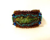 chameleon beaded cuff bracelet