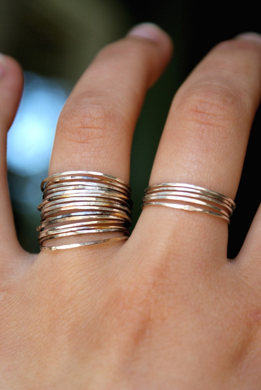 Sterling silver stacking rings set of 15