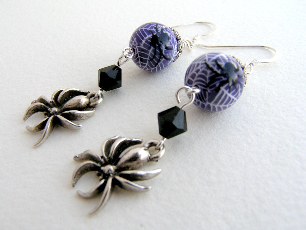 TANGLED - Artisan Polymer Clay Spider Earrings