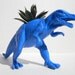 NEON Blue Dinosaur Planter for Succulent Plants Fun Office Decor