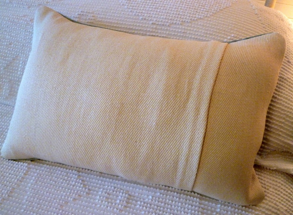 Blue Chenille Letter 'W' Pillow Monogrammed in Vintage Buttons -- by Letter Perfect Designs on Etsy