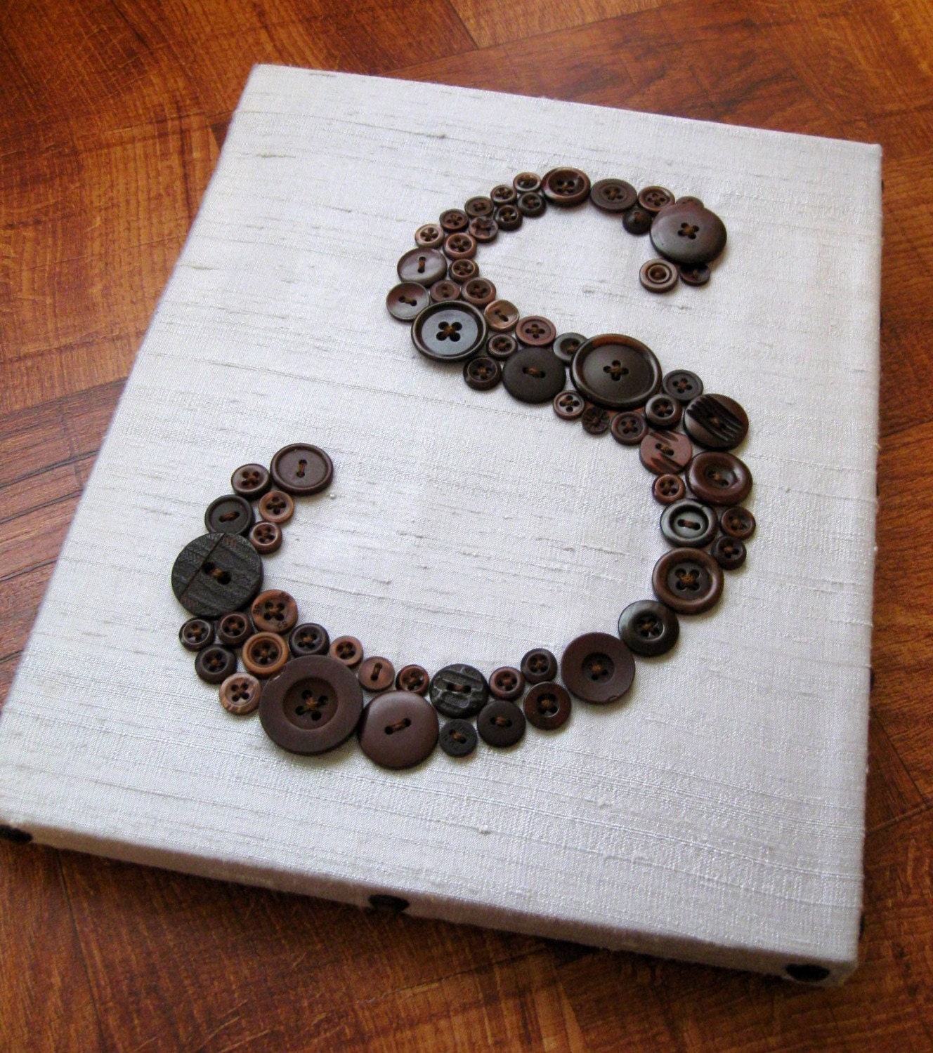 Button Monogram on Silk-Wrapped Canvas -- Custom Design Your Own -- by Letter Perfect Designs on Etsy