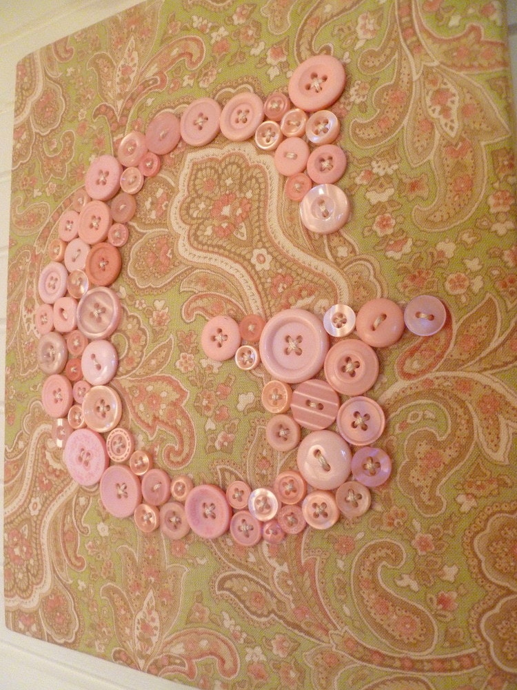 Your Baby's Initial in Buttons -- Unique Personalized Nursery Art -- by Letter Perfect Designs