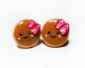 Strawberry Pancake Post Earrings - Polymer Clay Jewelry