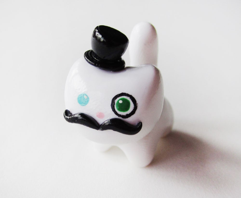 Gentleman Cat  Mustache and Top Hat Kitty