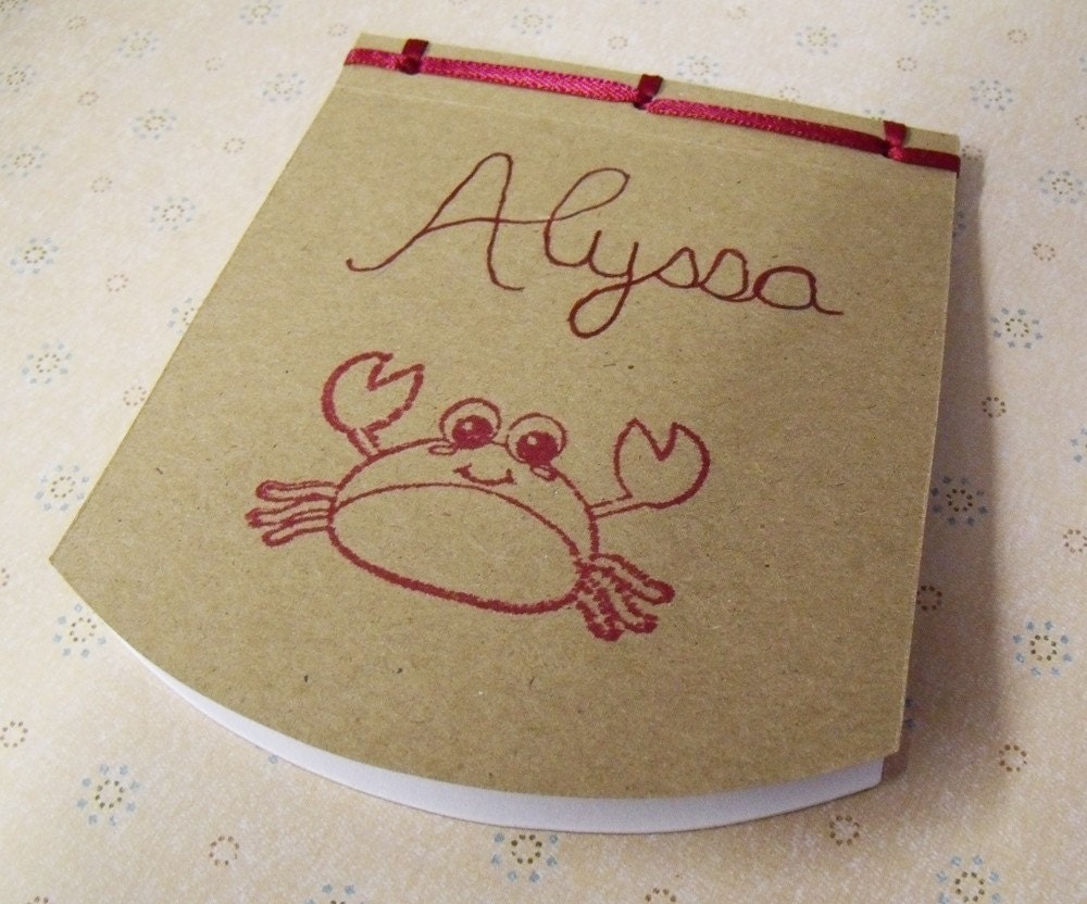 Personalized Note Pad - Your Name Handlettered - Japanese Stab Bound