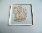 Handmade Puppy Clear Rubber Stamp - Pointy-Eared Puppy - my original artwork