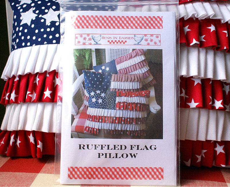 Ruffled Flag Pillow Pattern PDF no shipping