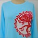 Shiva Batik Eco yoga T Shirt long sleeved women Aqua Sz. S, M, L, XL, XXL