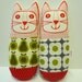 Orla Kiely pear and flower fabric cats