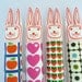 Screen printed vintage 70s fabric retro bunnies softie doll rabbit