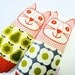 Orla Kiely pear and flower fabric cats