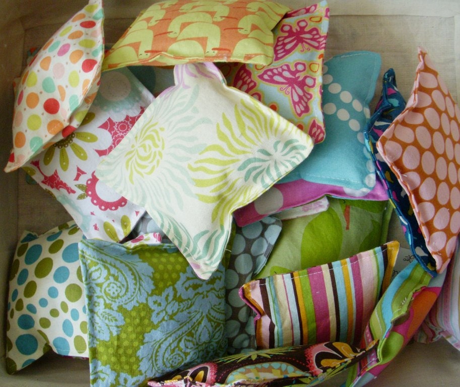 Lavendar Sachets - Mixed Prints Set of 3 -  Organic Lavendar-filled sachets
