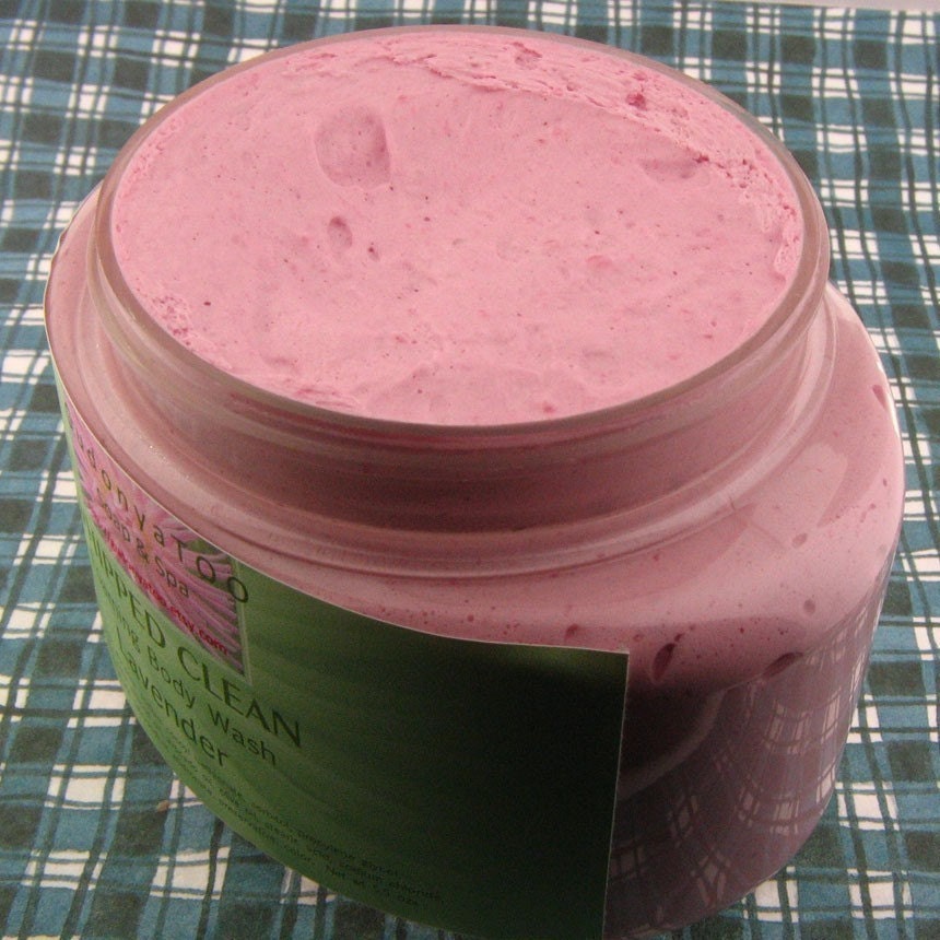 US Flat Rate Shipping-Gudonya Whipped Clean (tm) - Lavender --- vegan ---8oz Jar Whipped Soap