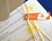 Vintage Hawaiian invitation, in orange