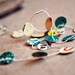 Recycled Antique Emerald Green Playing Cards Garland Strand - 10 feet