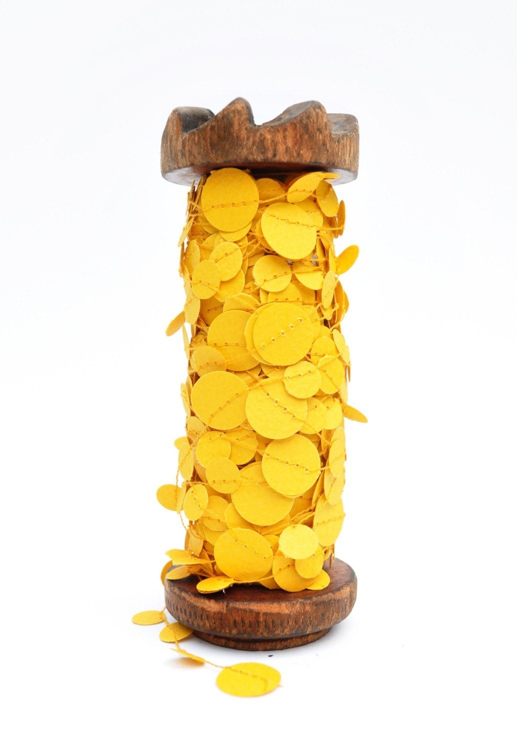 SALE - Goldenrod Confetti Paper Garland Strand - 10 feet