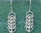 Centipede Chainmaille Earrings in Sterling Silver
