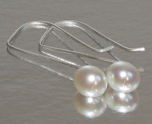 M-ixes Jewelry -Stylish Whites- Pearl Earrings Custom Colors Available