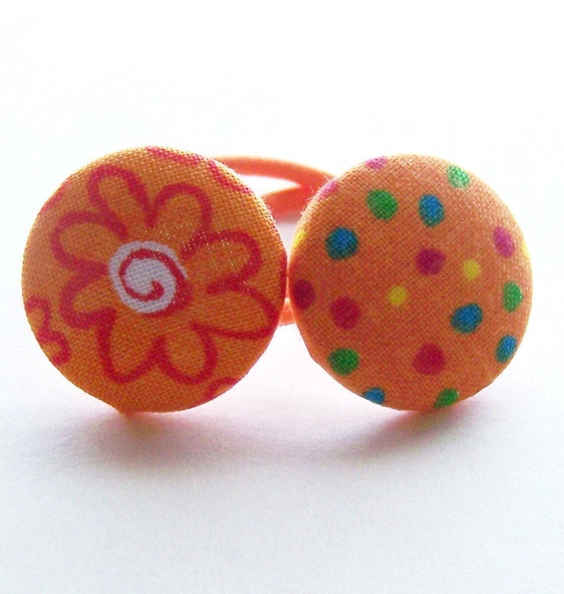 Oh My Darling Clementine Mini Button Ponytail Holders