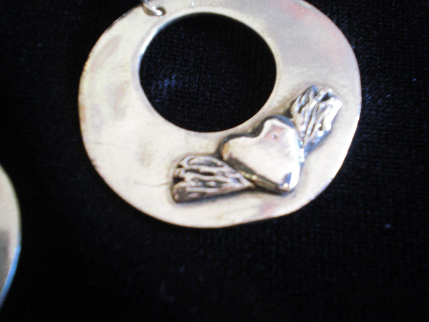 Heart with Wings Hoop Earrings