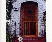 Cottage Kitty Photo Greeting Card - Note Card - postcard