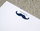 Mustache personalized stationery - Set of 8
