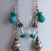 Turquoise Earrings Wire Wrapped Dangles Sterling Silver Jewelry