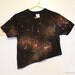 Hand Painted Galaxy Design Asymmetrical Crop Top