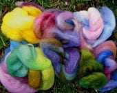 Hand Dyed Australian Wool Roving Sample Pack for Felting, 4 0z.