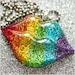 Rainbow Kiss - Resin Lips Necklace