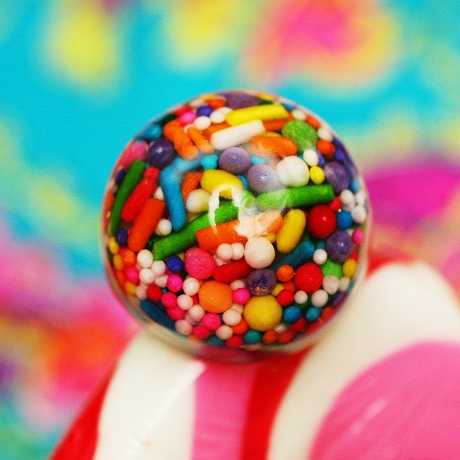 THE ORIGINAL - Triple-Sweet Big Sprinkles - Resin Candy Ring (rainbow)