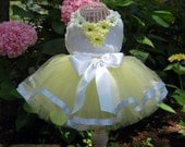Sewn Ribbon Tutu  Set - Yellow & White - Baby, Toddler, Girl Tutu Set