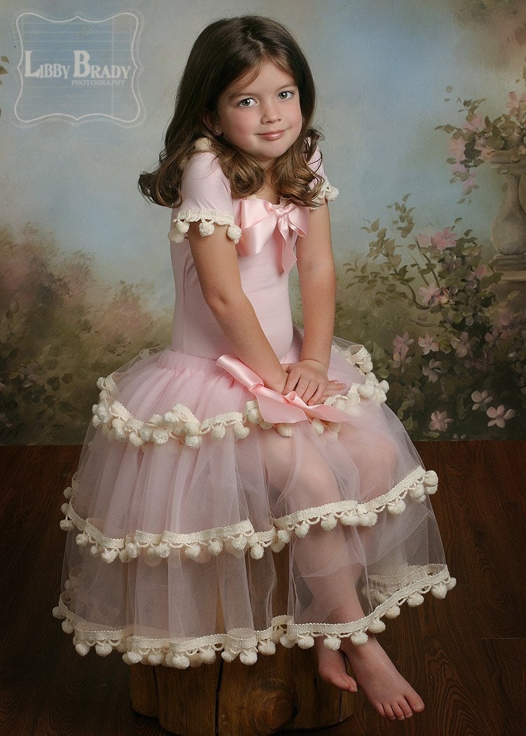 FREE SHIPPING - POM POM COUTURE - BLUSHING SET - FLOWER GIRLS, Valentine's Day, PORTRAITS, BIRTHDAYS, SPECIAL OCCASION
