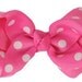 EVERYDAY HAIR BOW - Hot Pink and White polka dots  (perfect for newborn, infant, toddler, big girl) - Medium