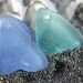 Drilled Sea Glass,Turquoise and Cornflower Blue