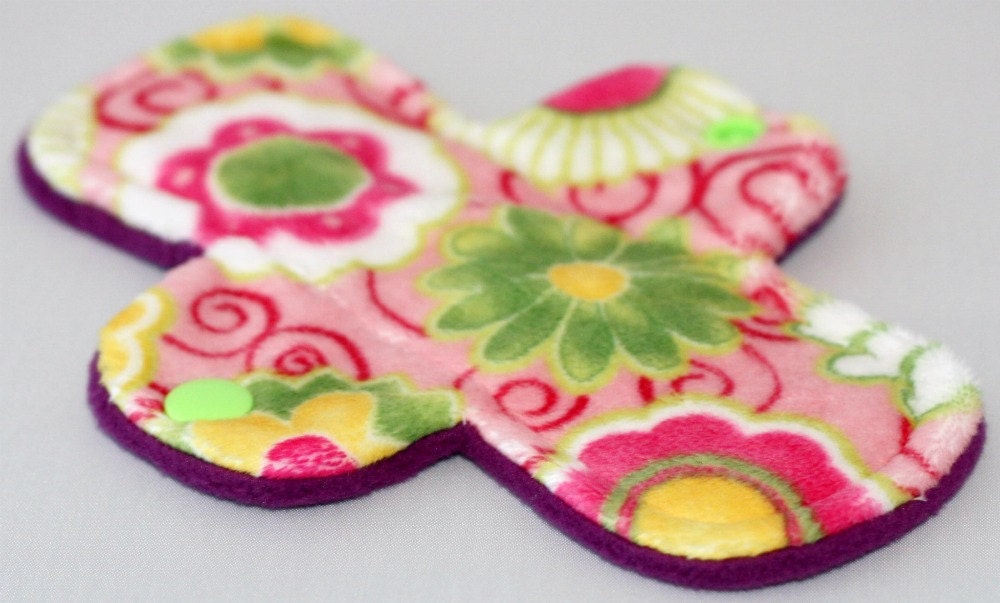 6 Inch Pink Floral Minky Mini Liner with Fleece Back - Original Style