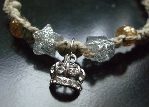 Sparkly Crown and Stars Necklace