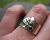 Bee Happy Ring . sterling silver with hand fabricated bumble bee . READY TO SHIP in size 7 1/2