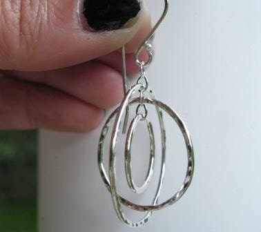 Hammered Globe Sterling Silver Earrings . made to order