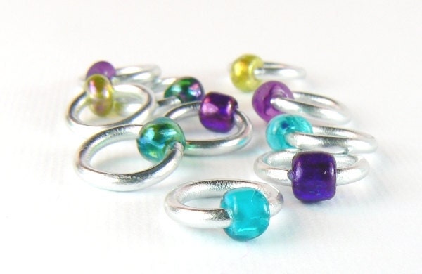 Peacock  (US7) - Eterne Stitch Markers (snagfree)