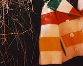 bay coat, 8x10 archival print fashion photograph of vintage hudson's bay blanket jacket - pamelaklaffke