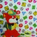 just say no, 8x10 photograph of vintage stuffed bear and kitsch vintage fabric