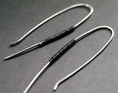 Sterling Silver and Oxidized Silver Arc Earrings  - minimalist jewelry