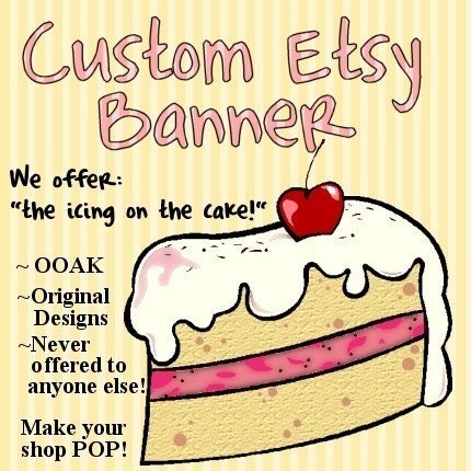 NEW- Custom Etsy Banner and FREE Avatar -------- Make your shop POP with an original AllieB banner that will leave a lasting impression---and establish your brand on Etsy or at your personal website
