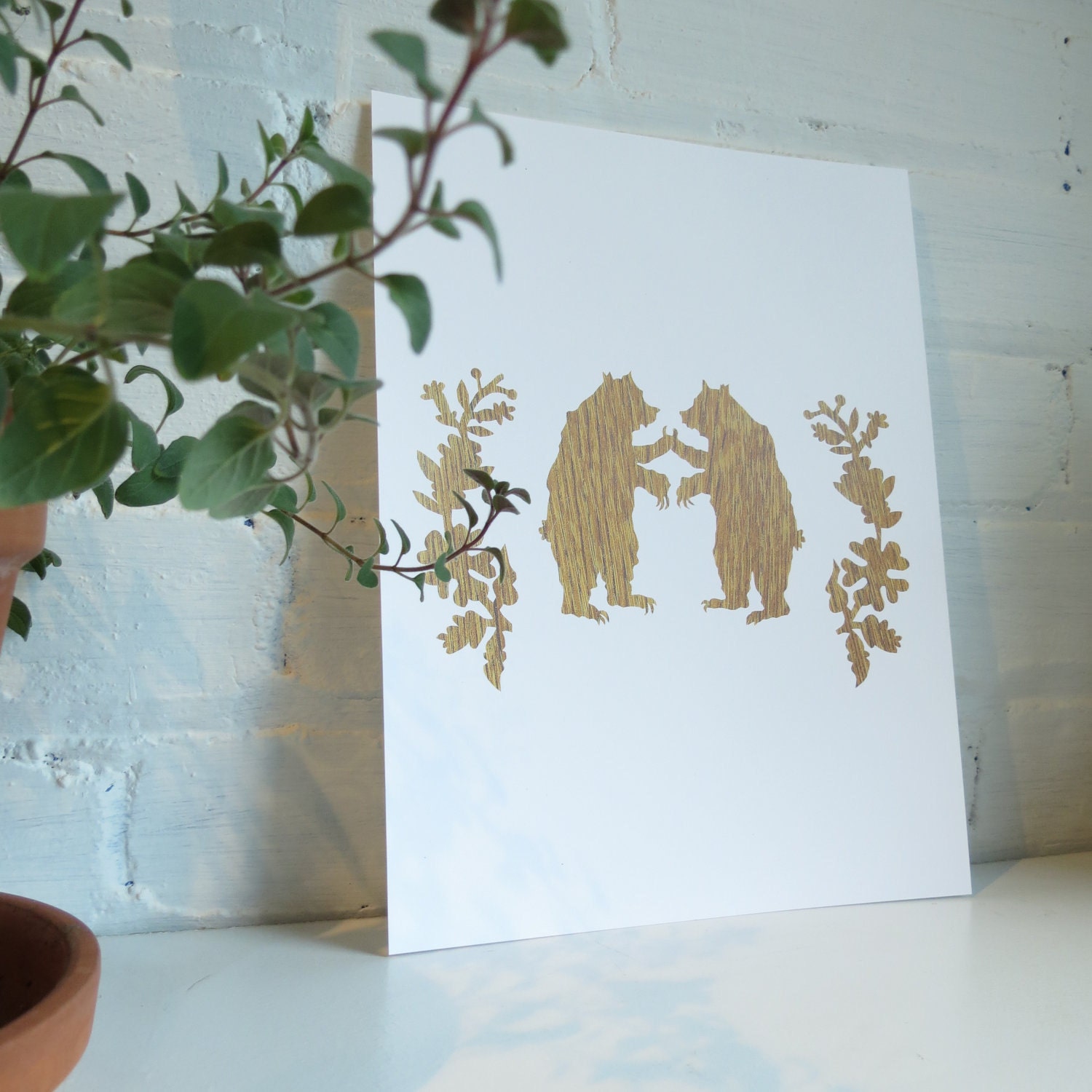 Grizzly High Five Print