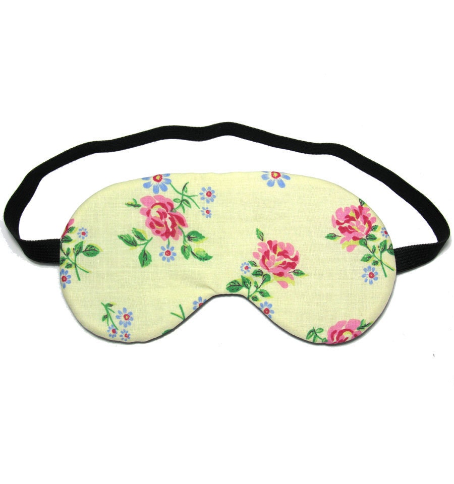 Roses on Pale Yellow Sleep Eye Mask