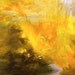 Abstract painting, original fine art, autumn gold, amber, grey, 11 x 14 inches