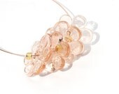 Handmade Lampwork Glass Beads Peach Flower Discs made to order